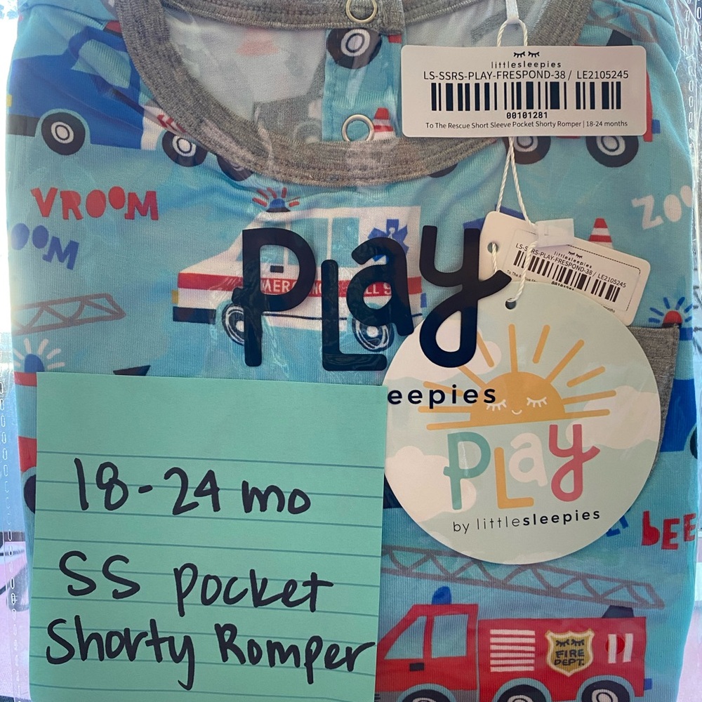 Little Sleepies First Responder Shorty Romper